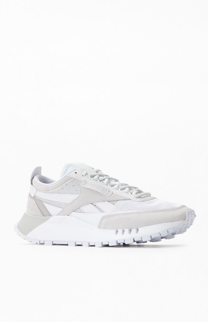 reebok classic leather texture sneakers in gray