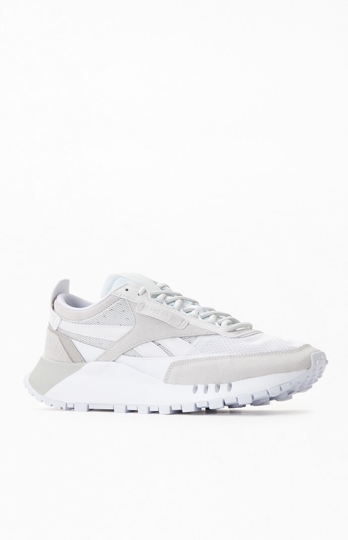 Reebok White Gray Classic Leather Legacy Shoes Pacsun