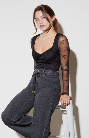 Bustier Lace Long Sleeve Top image number 1