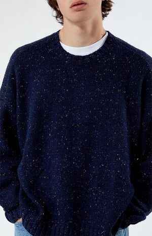 Navy Cropped Crew Sweater image number 2
