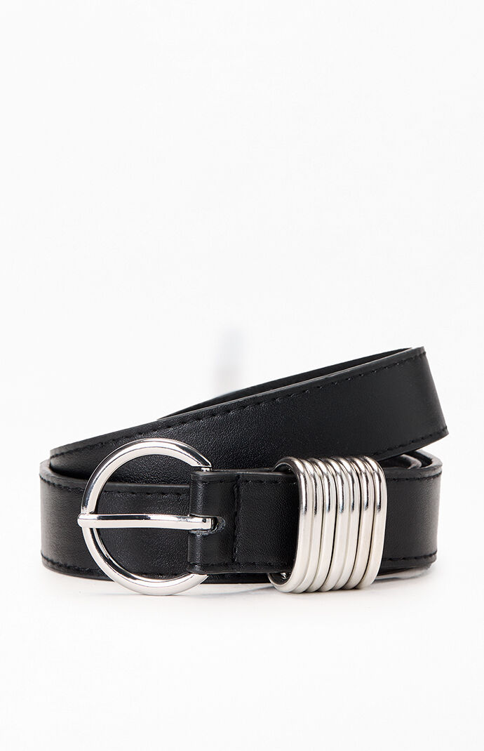 Pacsun Faux Leather Round Metal Buckle Belt