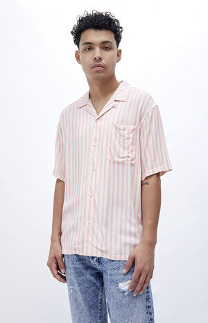 Powder Pink Stripe Camp Shirt image number 1