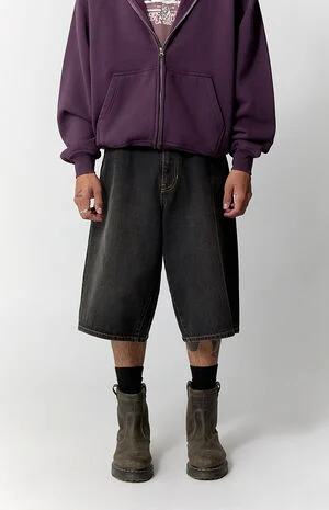 Blaine Ultra Baggy Jorts Contrast Stitch Black image number 2