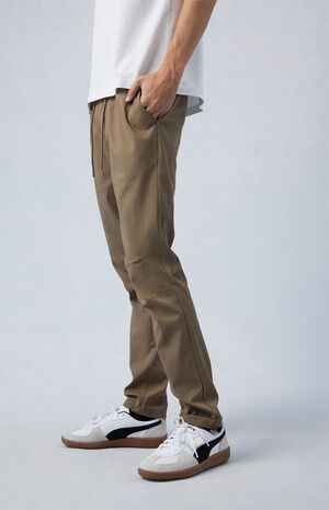 Stretch Performance Brown Slim Trousers image number 3