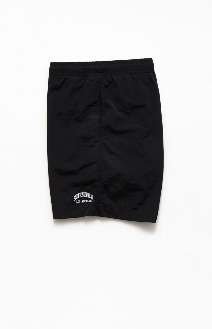 Embroidered Logo Solid 17" Swim Trunks