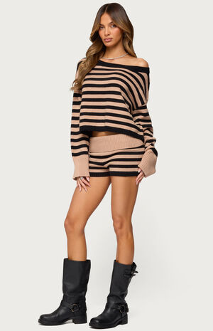 Saphi Striped Oversized Knit Sweater image number 4