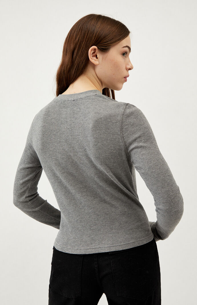 Reverse Dot Long Sleeve Henley T-Shirt