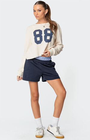 Plaid Boxer Detail Sweat Shorts image number 3