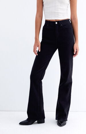 Stretch Black High Waisted Bootcut Jeans image number 1