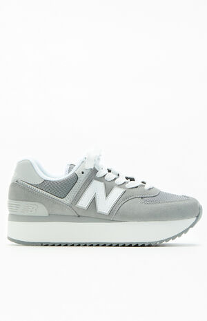 Women's Gray 574 Platform Sneakers image number 1