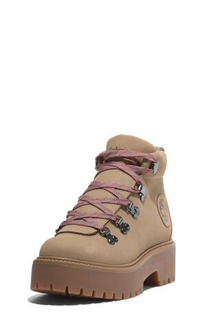 Women's Beige Nubuck Stone Street Mid Lace-Up Boots image number 9