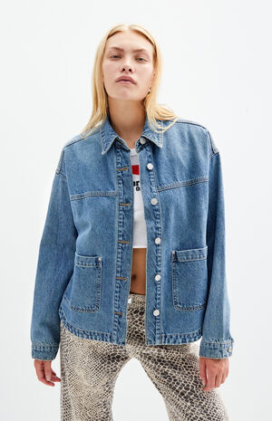 Medium Indigo Denim Shacket image number 2