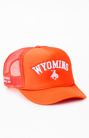 Orange Wyoming Trucker Hat image number 1