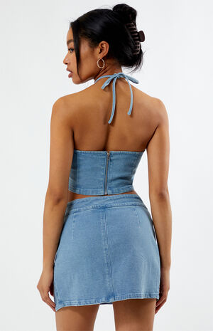 Denim Rose Halter Top image number 3