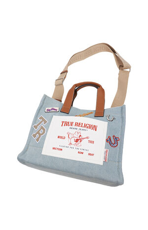 Andy Denim Multi Patch Medium Tote Bag image number 9