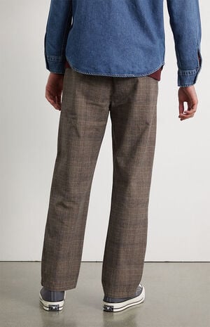 Brown Plaid Trouser Pants image number 4