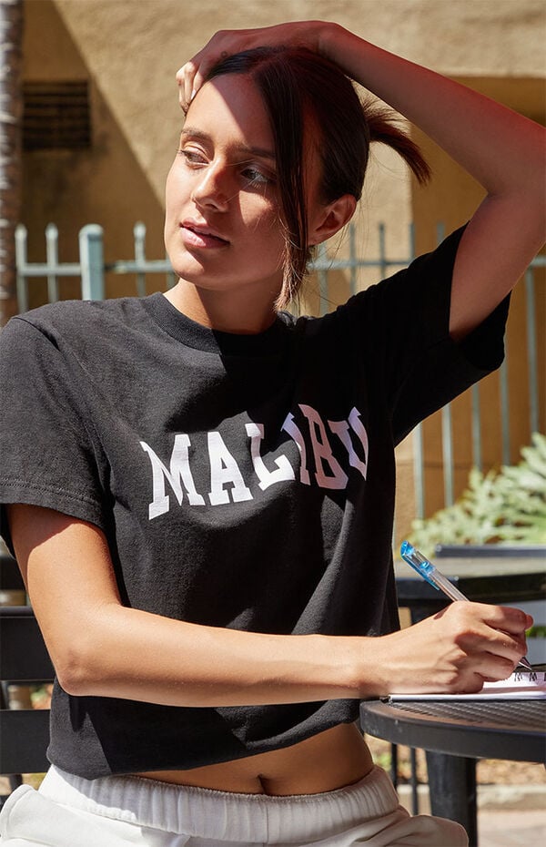 Black Malibu Cropped T-Shirt