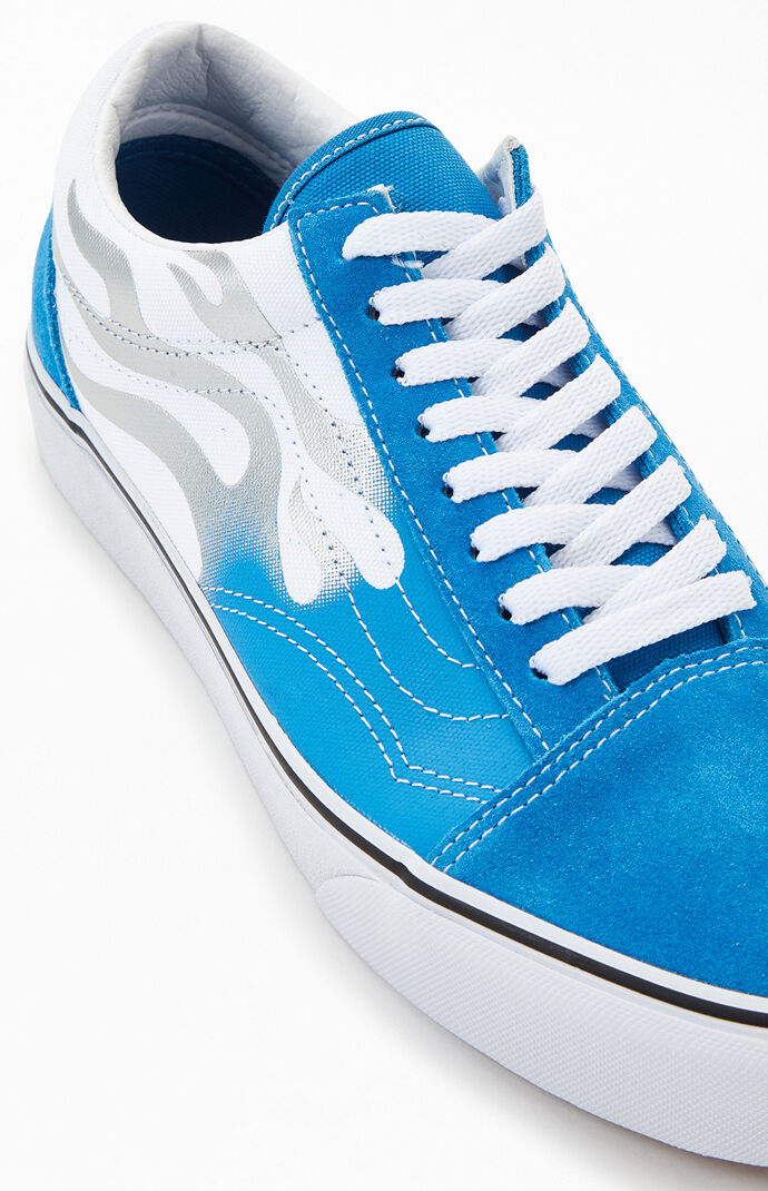 Vans Blue Neon Flame Old Skool Shoes Pacsun