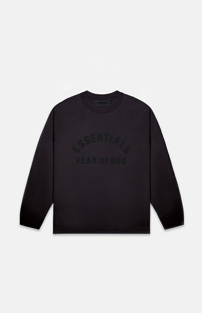 Fear of God Essentials Jet Black Long Sleeve T-Shirt | PacSun