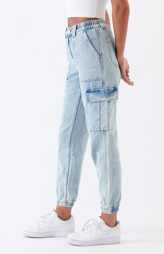 luna denim cargo joggers