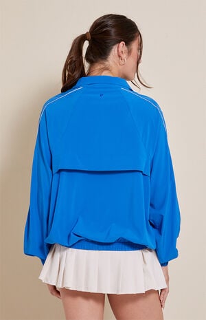 Active Blue Half Zip Windbreaker Track Jacket image number 3