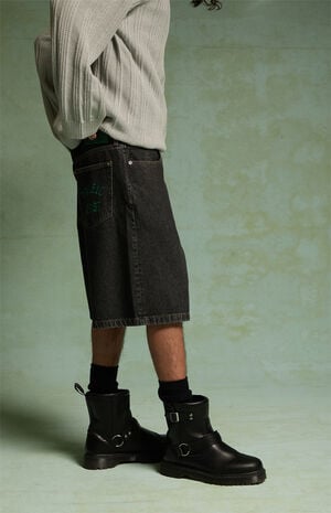 by Pacsun Ronnie Black Baggy Denim Shorts image number 3