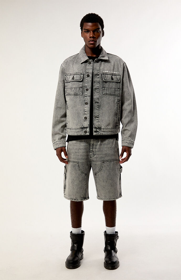 L/AB c/o Off-White Black Trucker Denim Jacket | Pacsun