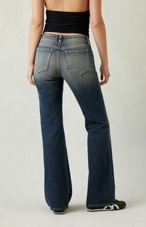 Jade Low Rise Bootcut Jeans Lace-Up Dark Blue image number 5
