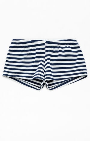 Blue & White Striped Boxer Boyshorts image number 1