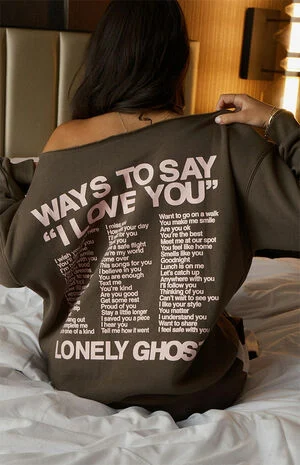 Ways To Say ILY Off-The-Shoulder Sweatshirt image number 4