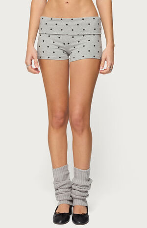 Chelsie Polka Dot Foldover Shorts image number 1