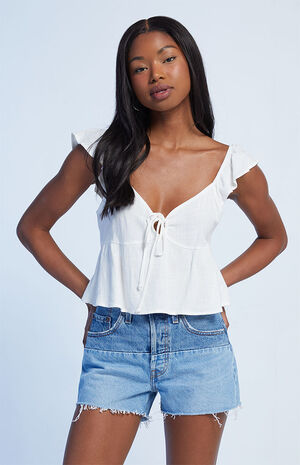 Medium Blue Pieced 501 Denim Shorts image number 1