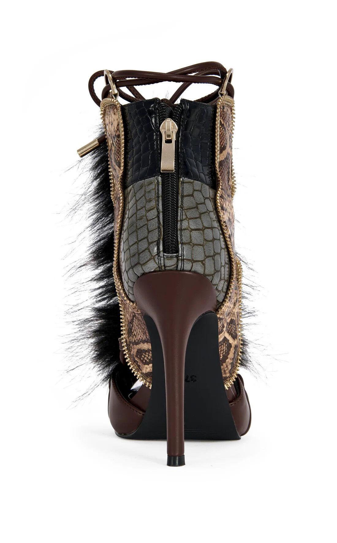 AZALEA WANG Women's Heather Animal Print Stiletto Sandals