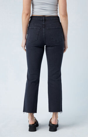 Eco Stretch Black High Waisted Cropped Bootcut Jeans image number 3