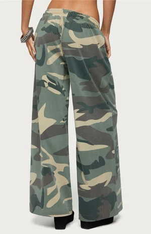 Allen Camo Wide Leg Sweatpants image number 3