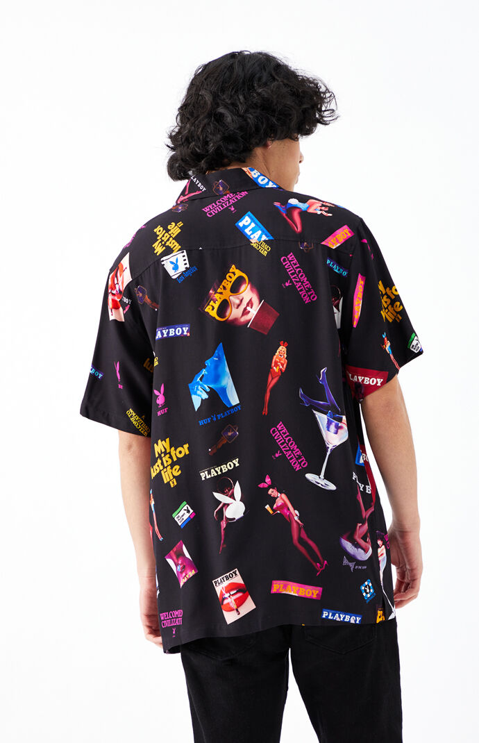 x Playboy Collage Short Sleeve Button Up Shirt
