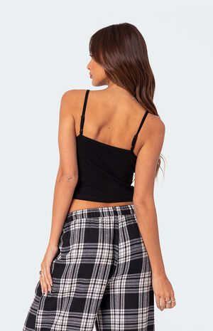 Lace Trim Ribbed Tank Top image number 5