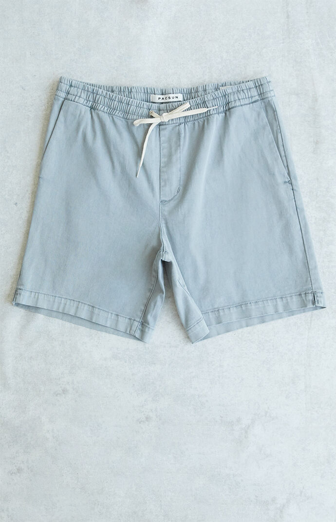 Gray Walker Twill Volley Shorts