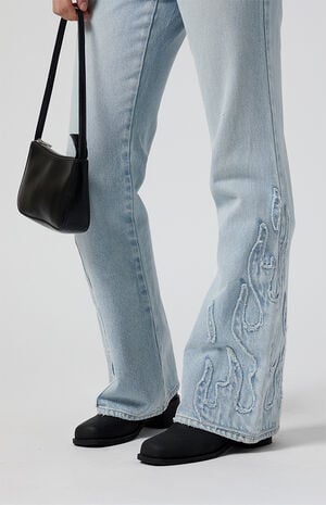 Jade Low Rise Bootcut Jeans Flames Light Indigo image number 5