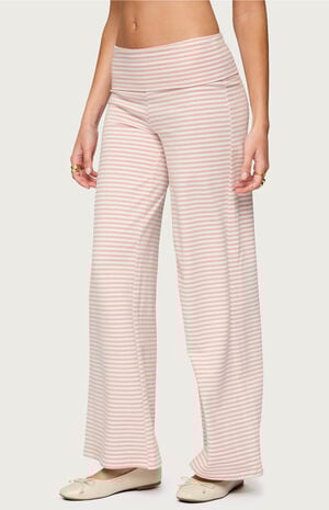 Lilah Striped Fold Over Pants image number 2