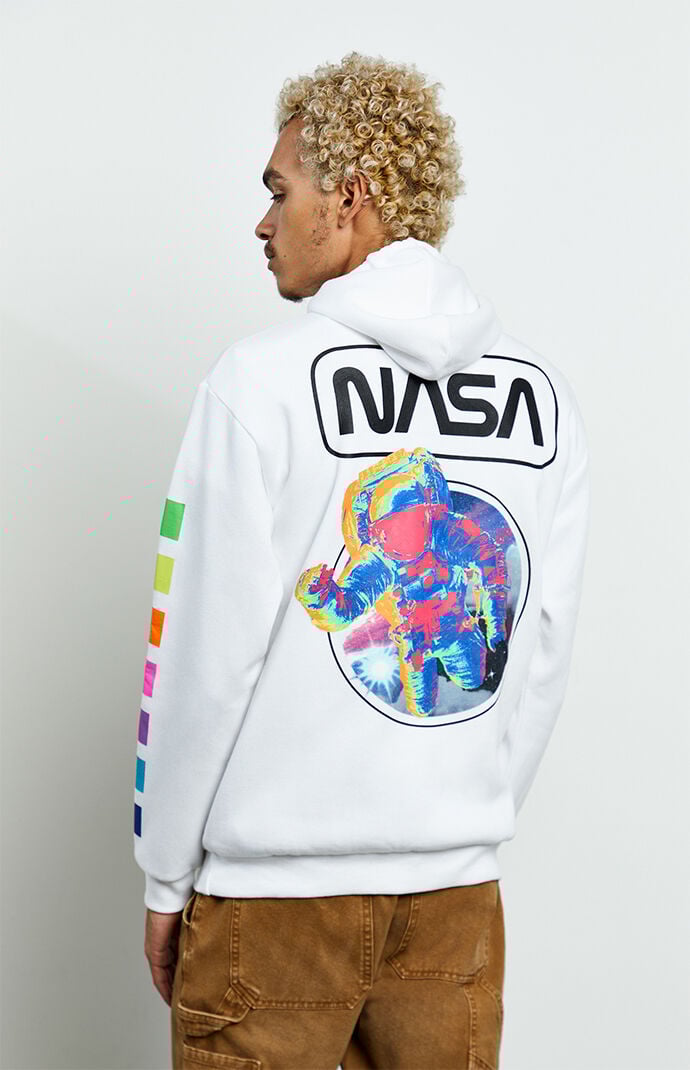 Pacsun x nasa top patch white pullover hoodie