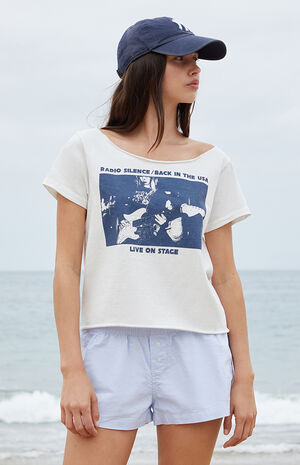 White Radio Silence Robyn Off-The-Shoulder Top image number 1