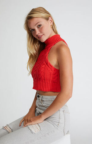 Halter Cable Knit Tank Top image number 2