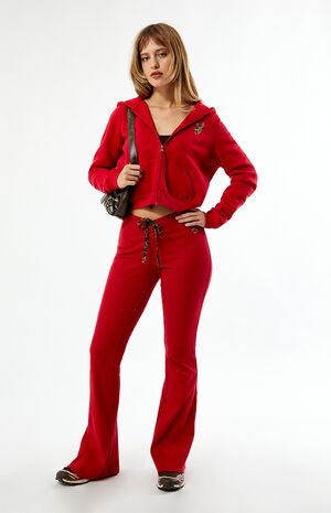 By PacSun Leopard Applique Zip Up Hoodie image number 4