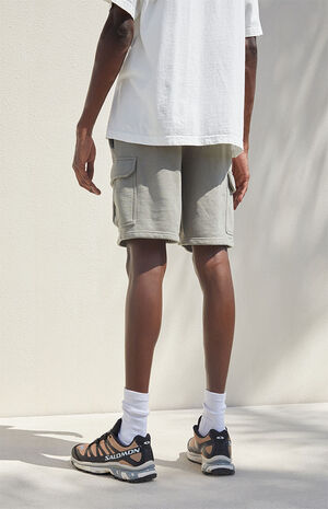 Olive Terry Cargo Sweat Shorts image number 5