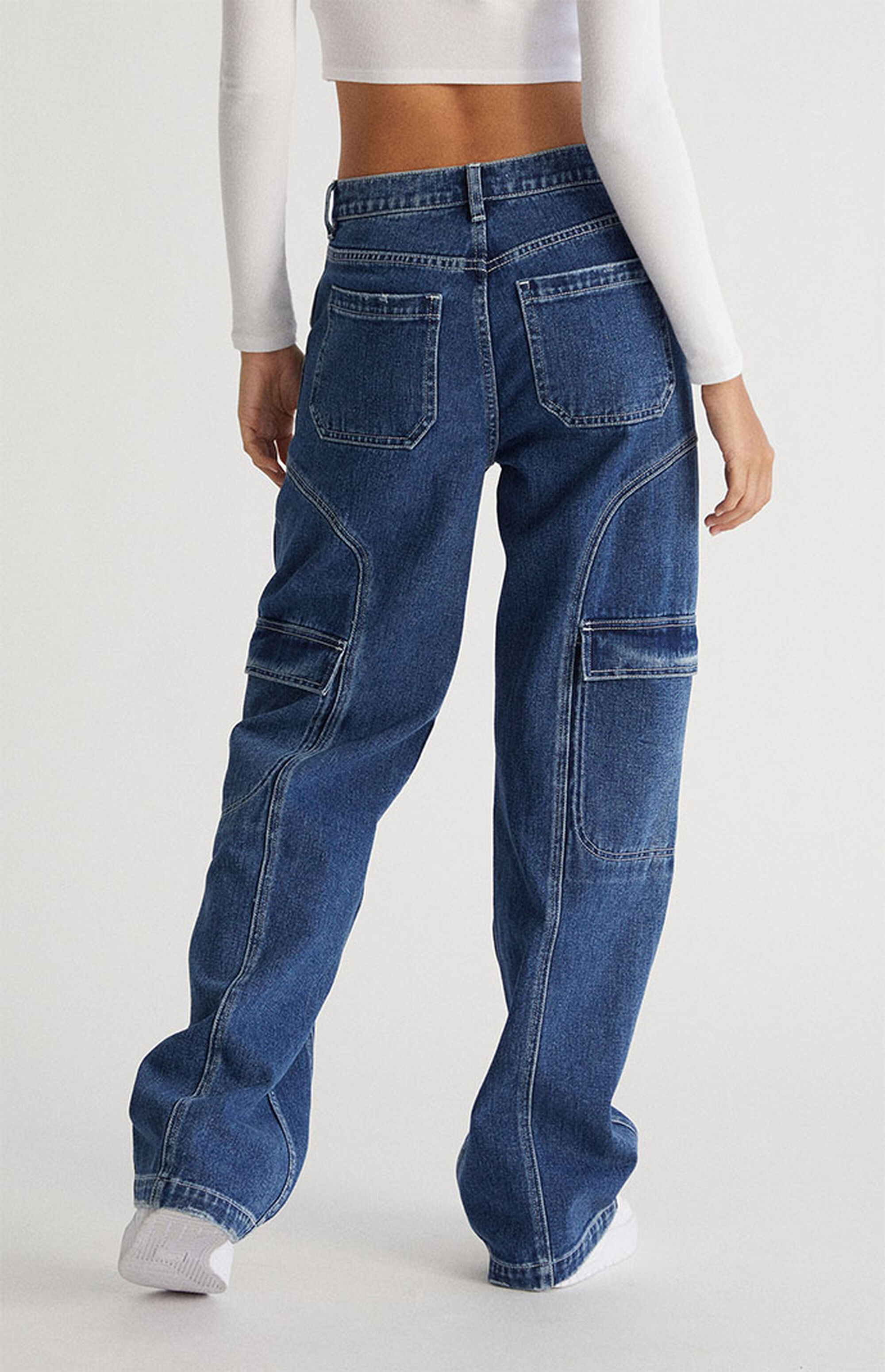 PacSun Dark Blue Low Rise Baggy Workwear Pants PacSun