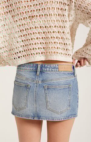 Piper Stretch Medium Blue Denim Micro Mini Skirt image number 5