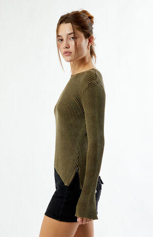 Zip Detail Enzyme Wash Sweater image number 2