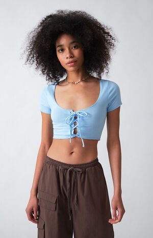 LA Hearts by PacSun Tie Front Crop Top