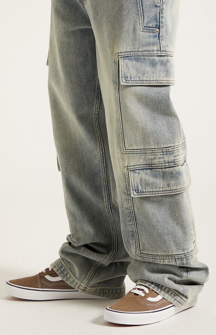 Pacsun Dylan Baggy Jeans Cargo Medium Blue Tint
